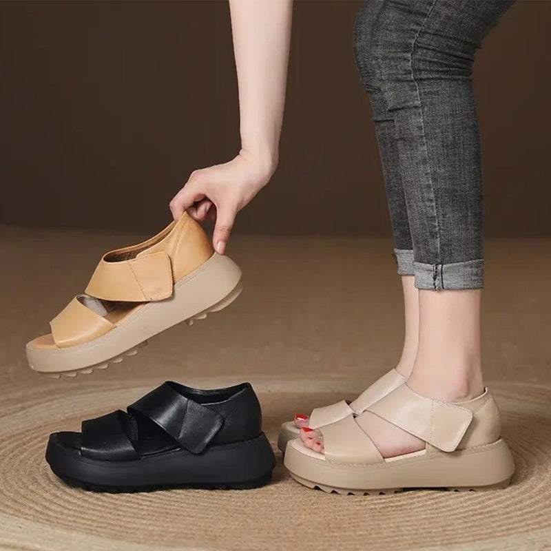 😍SANDALIAS FRANCIA retro con suela gruesa y velcro para mujer| ORTOPEDICA😍