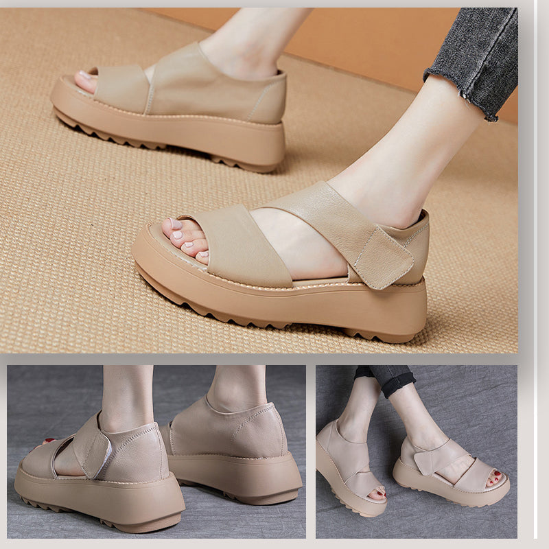 😍SANDALIAS FRANCIA retro con suela gruesa y velcro para mujer| ORTOPEDICA😍