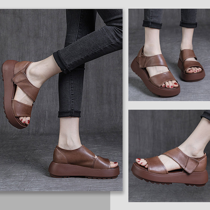 😍SANDALIAS FRANCIA retro con suela gruesa y velcro para mujer| ORTOPEDICA😍